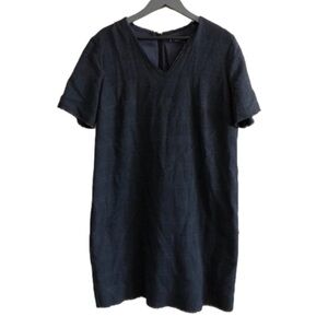 Violeta by mango tweed raw hem dress